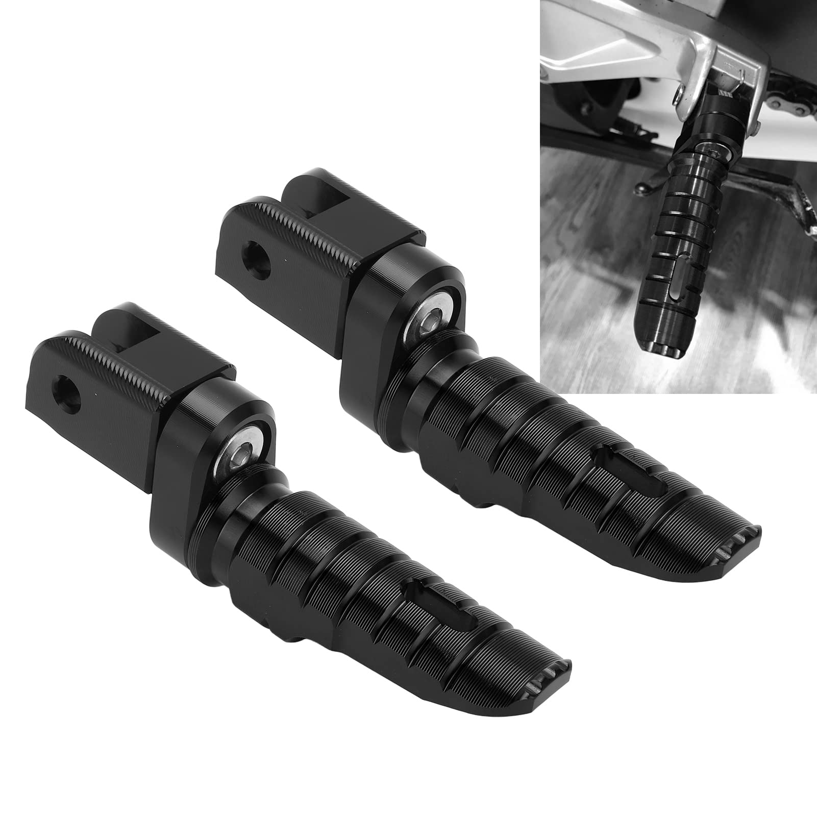 OUKENS Pedane Anteriori, Pedale Pedane Moto in Lega di Alluminio Pezzo di Ricambio per MV AGUSTA Brutale 800 RR RR SCS ROSSO(Nero)