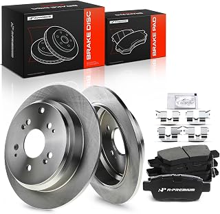 A-Premium 12.31 inch (312.8mm) Rear Solid Brake Rotors and Ceramic Pads Kit