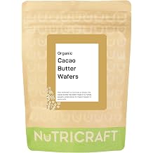 NutriCraft Organic Criollo Cacao Butter buttons - 500g, 100% Pure, Sustainably Sourced from Peru - For Baking, Chocolate Making, Body Butters and Soaps - Quick Melting, Rich Aroma - Rounds, Wafers