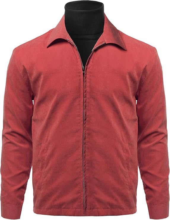 Men's Solid Classic Golf Long Sleeves Zipper Closure Thin Layer Jacket