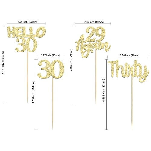 Miniatura 92 de Gyufise 24 piezas de adornos dorados para cupcakes de 10.º cumpleaños con purpurina dorada de doble dígito Hello 10 Ten Cupcake Picks para fiesta