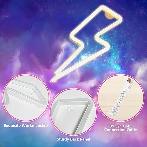 Miniatura 4 de Letreros LED de neón para dormitorio, alimentados por USB, decoración de habitación rosa para adolescentes y niñas, lindas luces de neón para el día