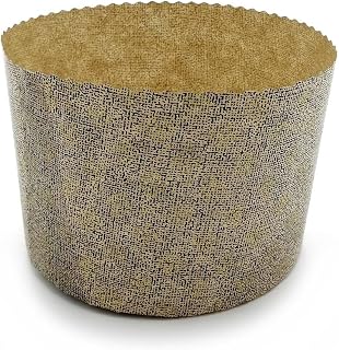 Erre4M Molde para panettone alto fabricado en papel, color marrón, disponible en 4 tamaños, juego de 10 unidades (500 g)