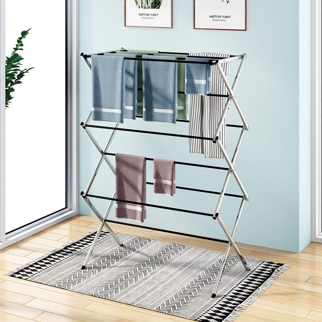 SERdeerCH Wäscheständer 130-230 Cm - Ausziehbar & Faltbar Mit 42 Haken Für Innen Und Außen