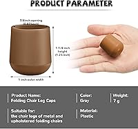 Vista 2 de Jetec 72 Piezas Tapas para Patas de Sillas Plegables de 7/8 Pulgadas Tapas de Extremo de Silla de Plástico Resistente Deslizadores de Muebles