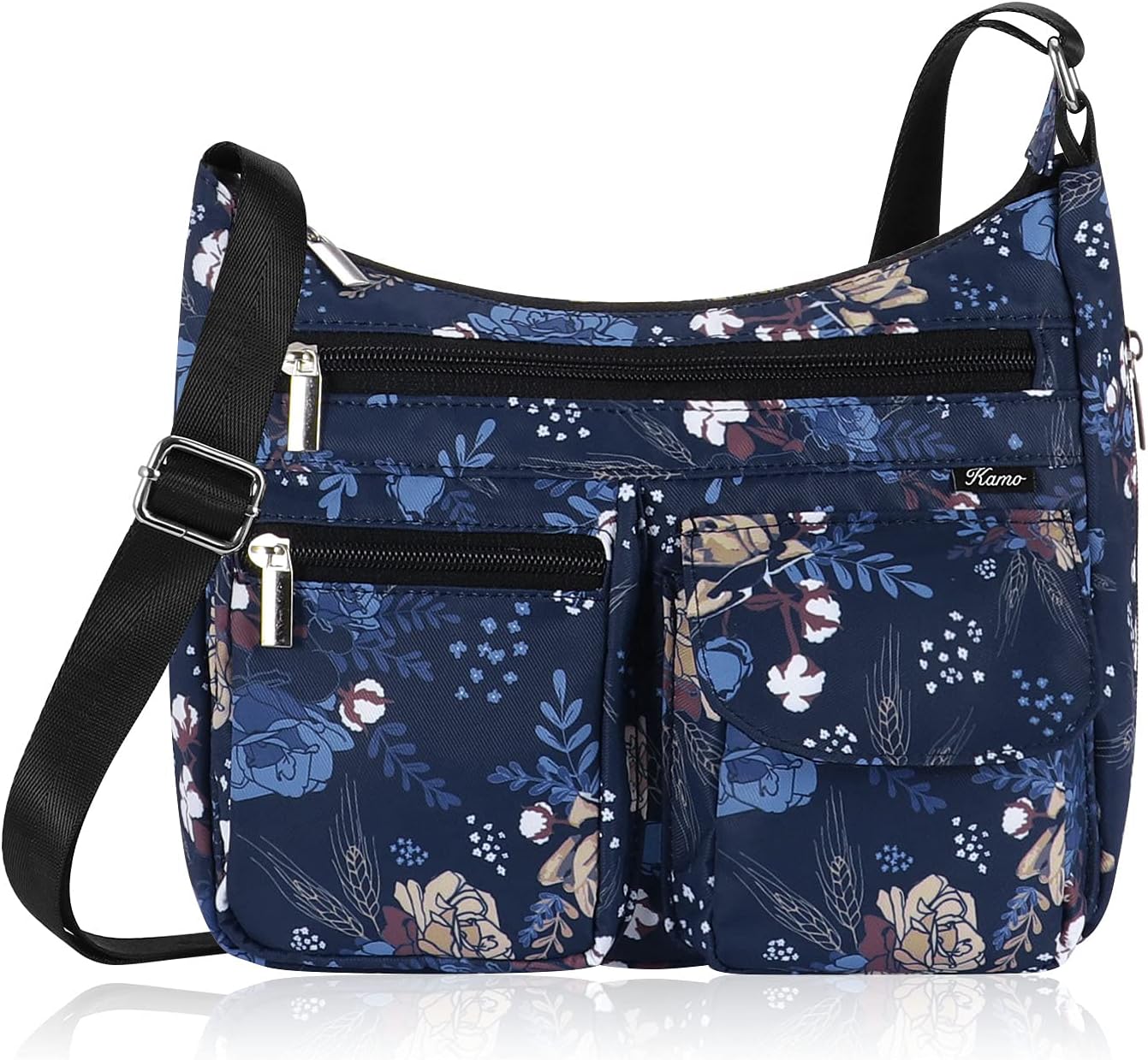 Kamo Crossbody for Women - Multi-pocket Shoulder Lightweight Messenger Casual Printed Purse Handbag Travel Bag