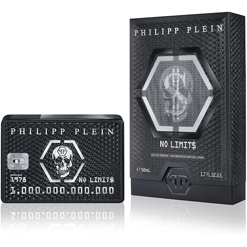 Philipp Plein – Eau de Parfum No Limits 50 ml – Parfum Homme – Notes Orientales et Boisées – Un Tatouage Olfactif Indélébile et Sensuel – Boisé Oriental – Flacon en Verre Laqué Noir