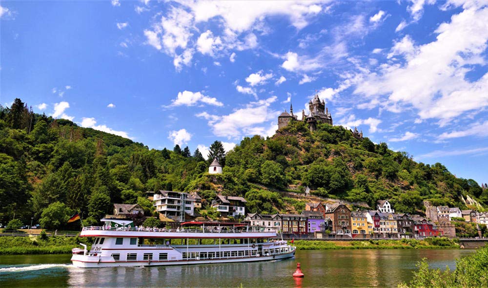 Cochem Germany Castles Hill Riverboat Rivers Houses CitiesAdult puzzle children 1000 pieces wooden puzzle game gift home decoration special travel souvenir