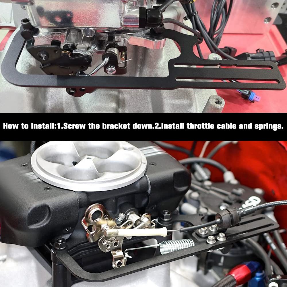 Fast 304147 Throttle/Trans Cable Mount Kit, EZ-EFI 4150 Throttle Body PQY-TCB06BK