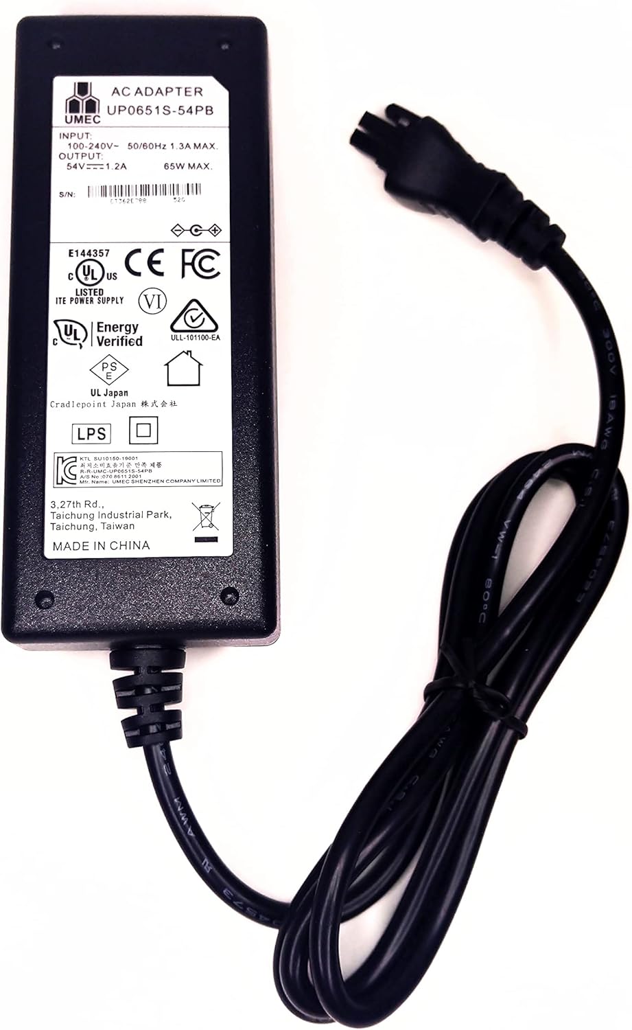 Cradlepoint AER2200 Power Supply for up to 2 Ports of PoE Line Cord Sold