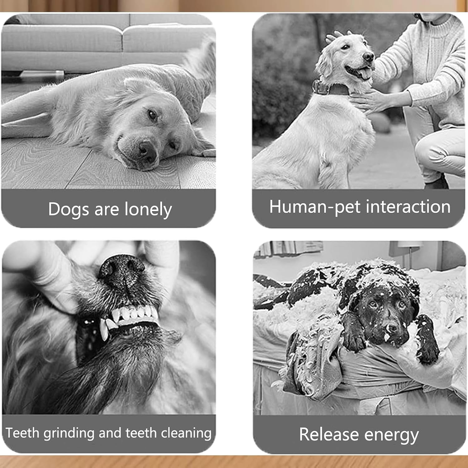 Dog Toy, Interactive Puppy Chasing Spinning Balls, Vibrating Dogs Ball with Rope Motion Activated Rolling Smart Jumping Ball