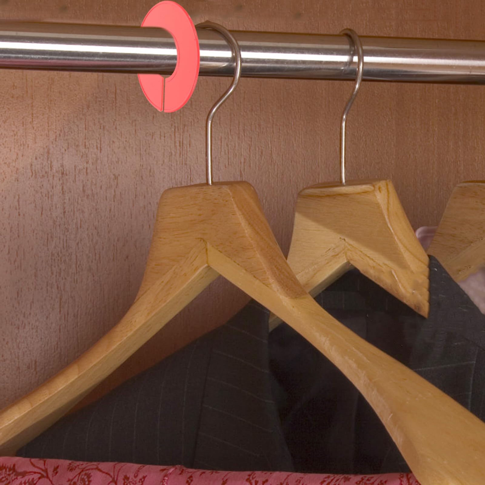 Divisores de Armario para Ropa Colgante Separadores Plásticos Reutilizables Color Rojo 20 Piezas