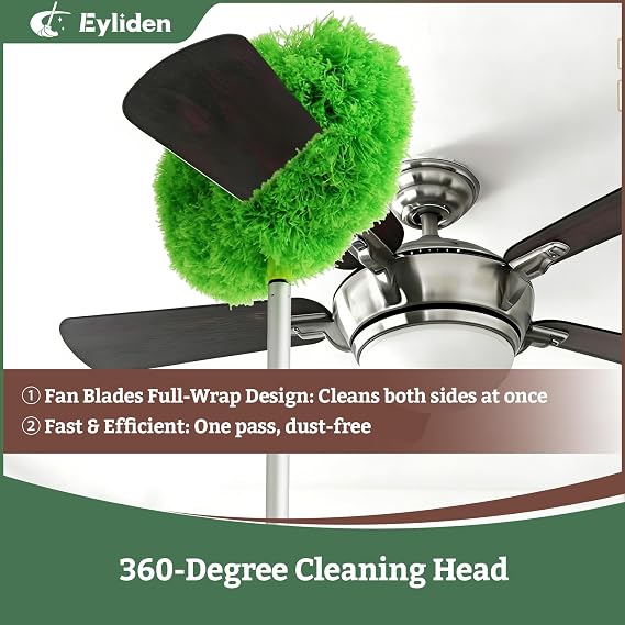 Eyliden 68 Adjustable Ceiling Fan Duster - 360 Dual-Sided Microfiber