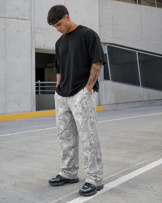 Men's Camo Sweatpants Loose Fit Quick-Dry Joggers with Pockets