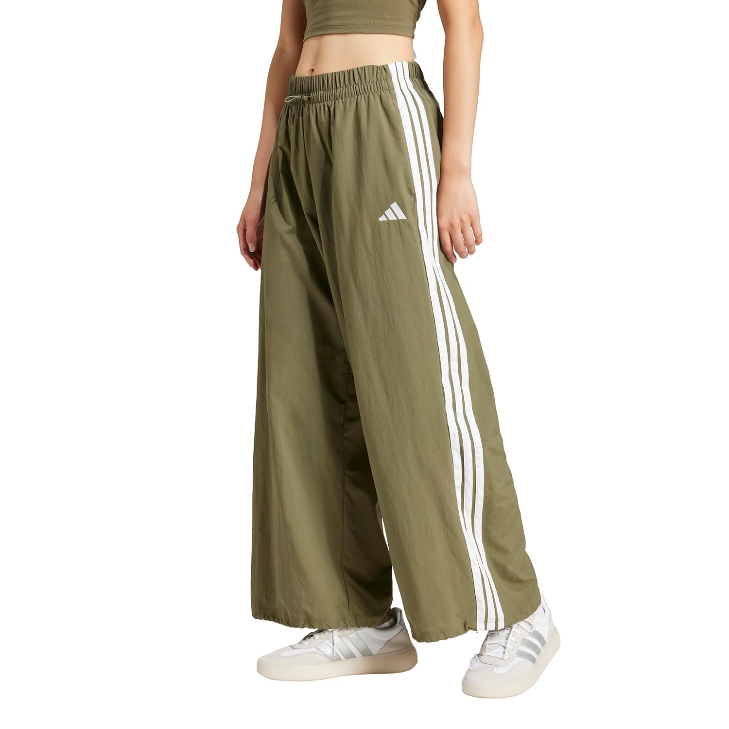 Adidas Womens Essentials 3-Stripes Woven Parachute Pants