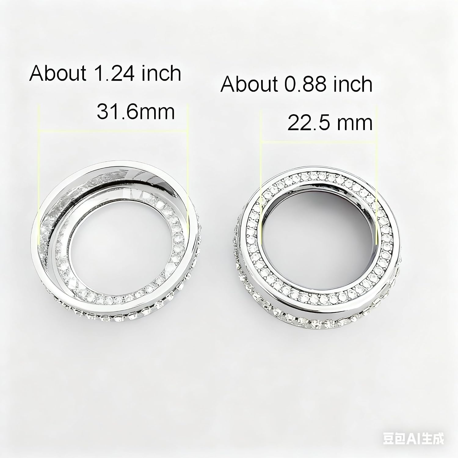 Angelguoguo Bling Diamond Style Volume Knob Cover Fit for Mercedes Benz A Class B Class GLK GLA CLA GLE ML GL Auto Interior Accessories Multimedia Sound Volume Knob Covers (Silver Style)