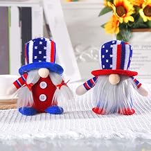 2Pcs Patriotic Gnome Plush 4th of July Gnomes Decorations for Home, Cute 2024 Fourth of July Decor Indoor