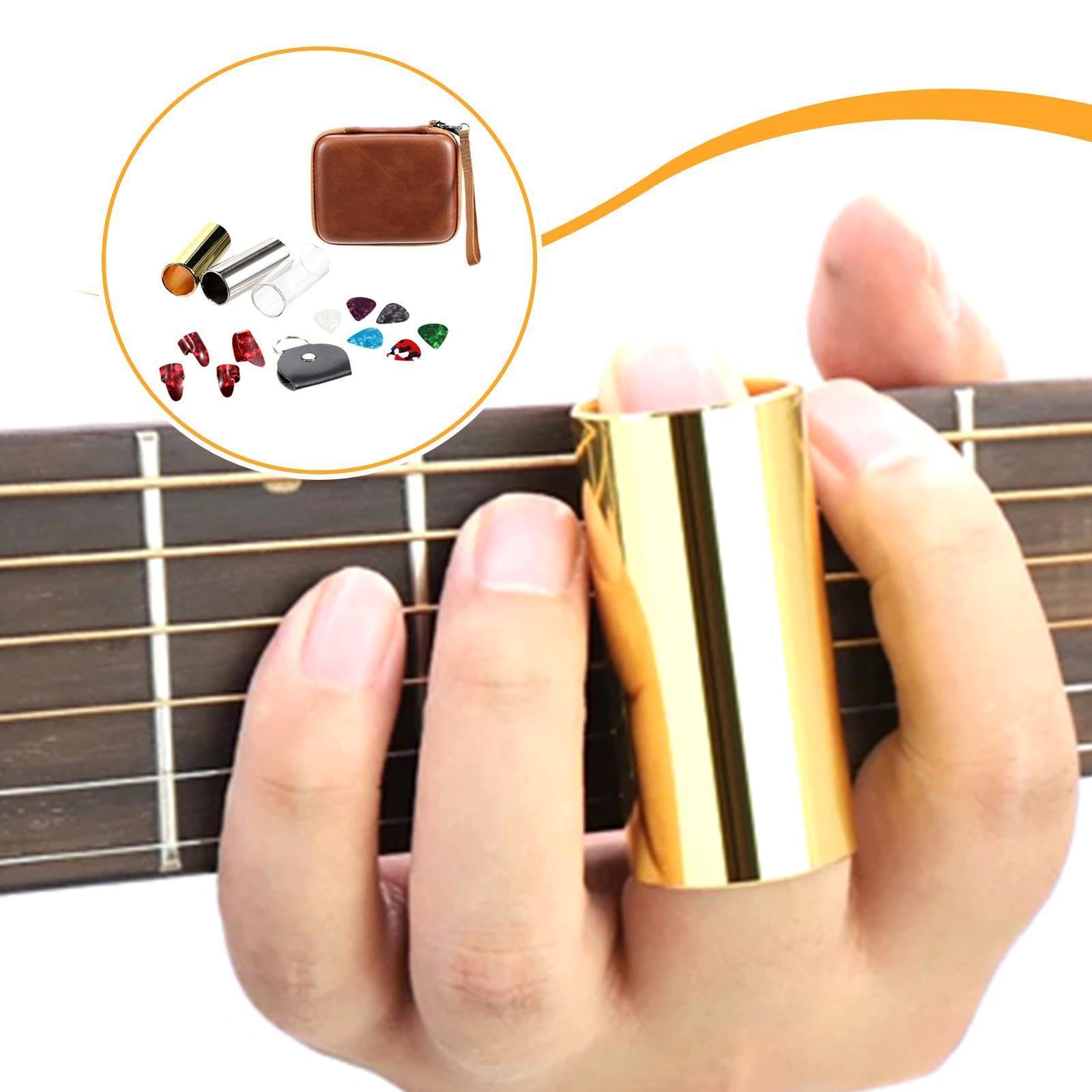 3 Slider per Chitarra con Custodia per Il Trasporto, Accessori per Chitarra Elettrica, Banjo E Basso, 60mm