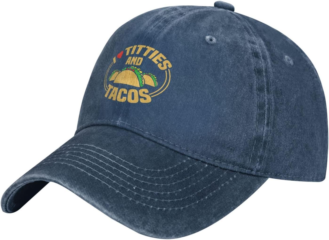 I Love Titties and Tacos Baseball Cap Casual Men Woman Baseball Caps Washable Adjusting Buckle of Metal Cowboy Hats