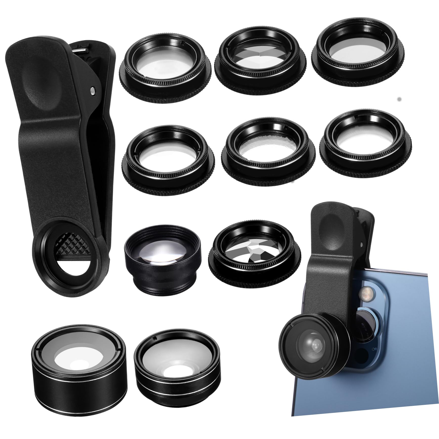 DOITOOL 3 Set - Un Kit Di Lenti Per Fotocamera Per Telefono Cellulare Filtro Grandangolare Macro Fisheye Facile Da Usare