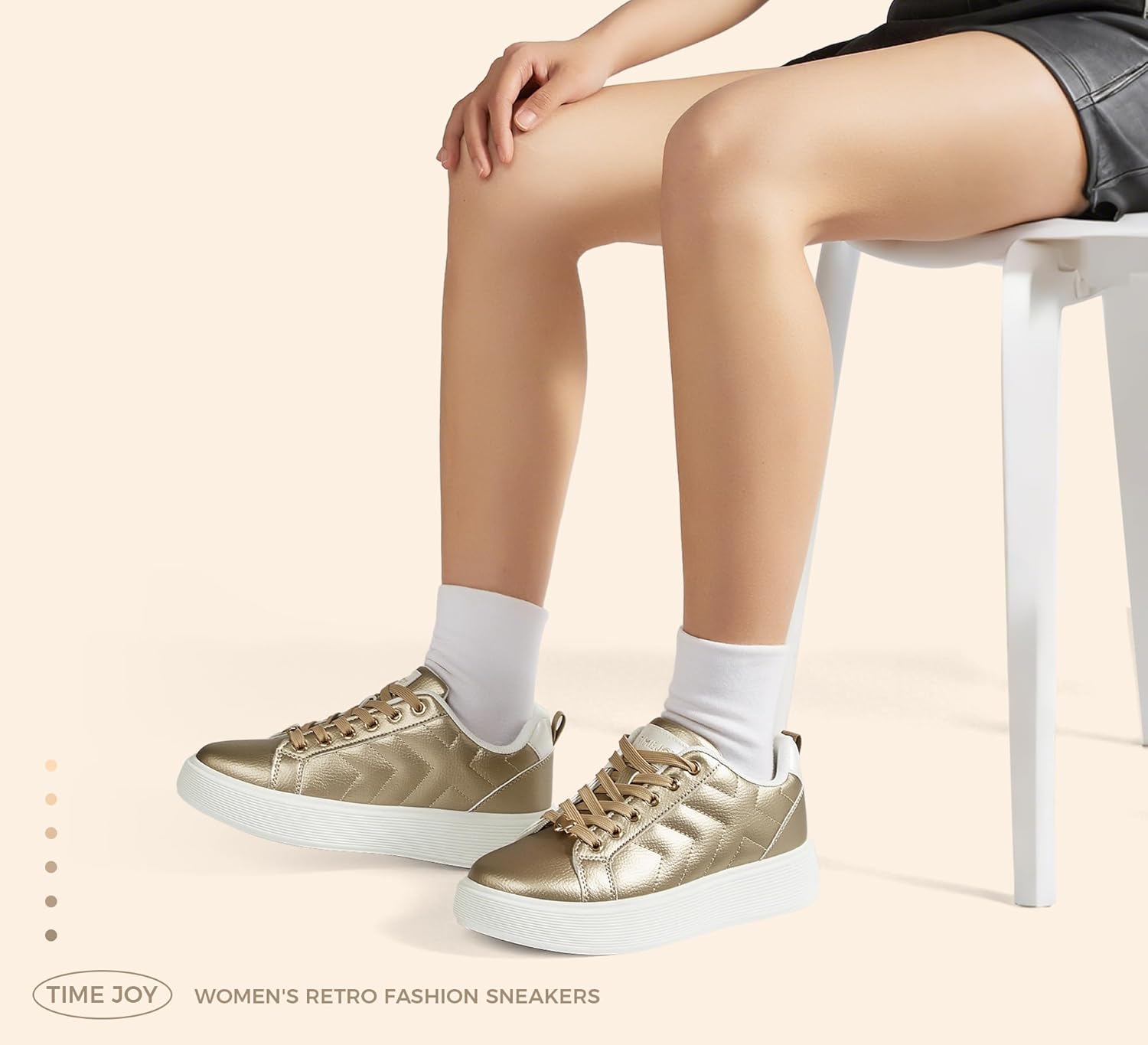 Women's Fashion Platform Sneakers Synthetic Leather & Metallic Accents for Casual Tennis & Everyday Comfort - Image 7