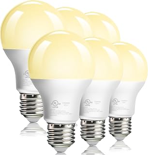 phopollo E27 Screw Led Bulb, Warm White 2700K, 60 Watt Equivalent LED Light Bulb, 9W ES Edison Screw in Lightbulb, Standard Energy Saving Bulbs for Lamp, 800LM, Non-Dimmable, 220-240V 50/60Hz, 6 Pack