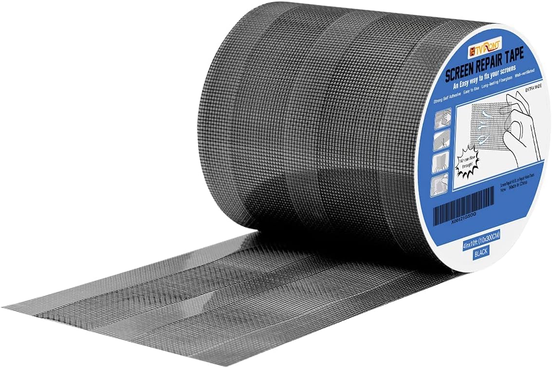 HTVRONT Window Screen Repair Kit – 4in x 10ft Fiberglass Mesh Tape