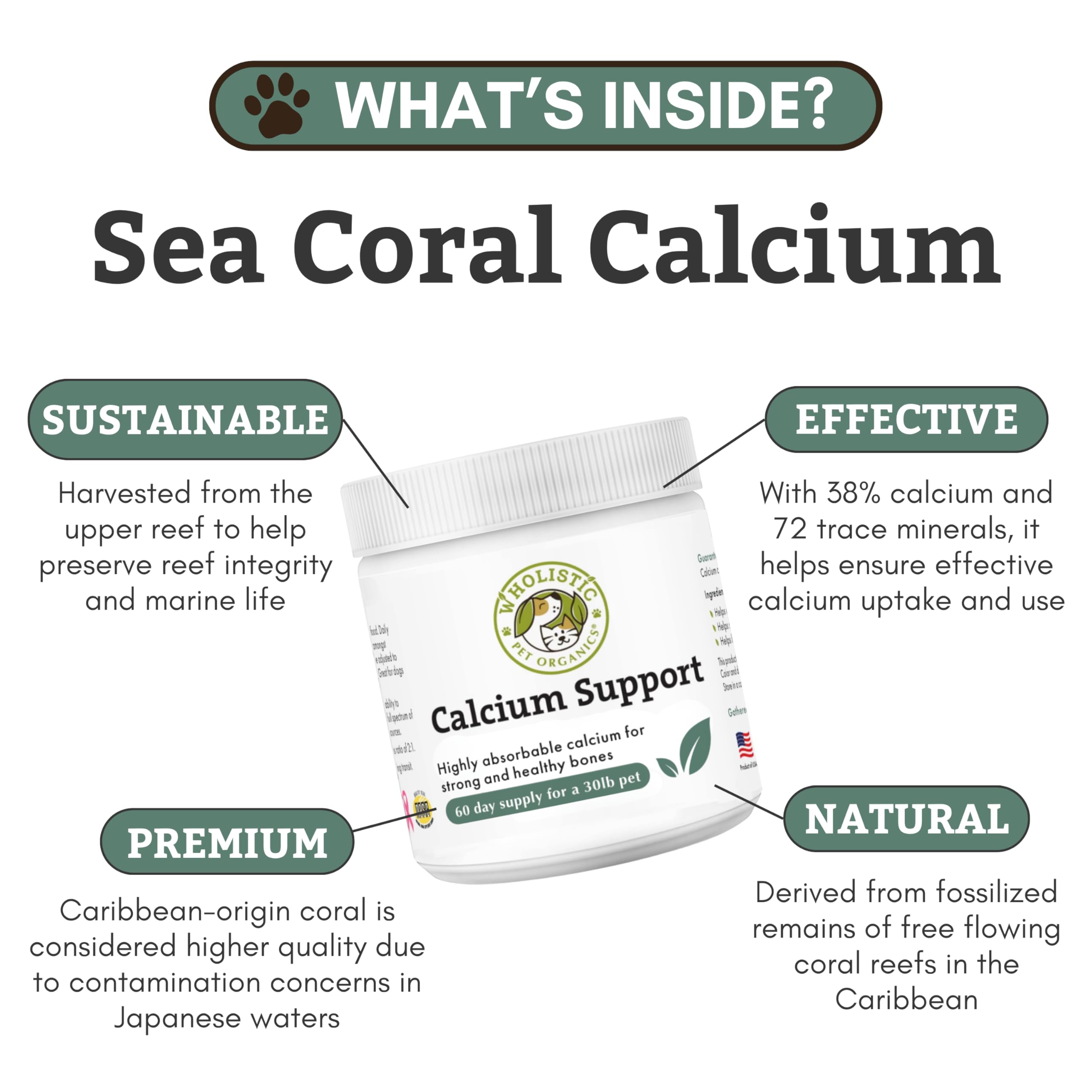 Calcium for Dogs and Cats, 60 Scoops — Amazon image 3