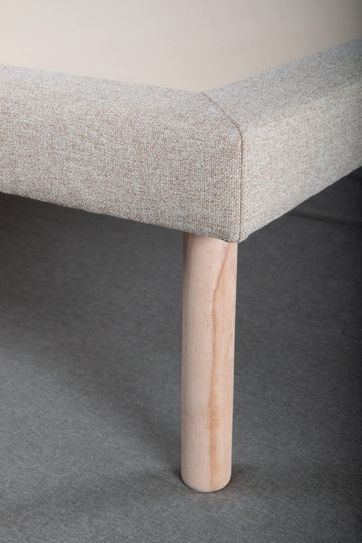 EVERGREENWEB - Sommier Tapissier avec Pieds Solide et Confortable Montage Rapide et Facile - Sommier 140x190 cm a Lattes |Cadre de lit de qualité supérieure| Revêtement Tissu Gris Clair