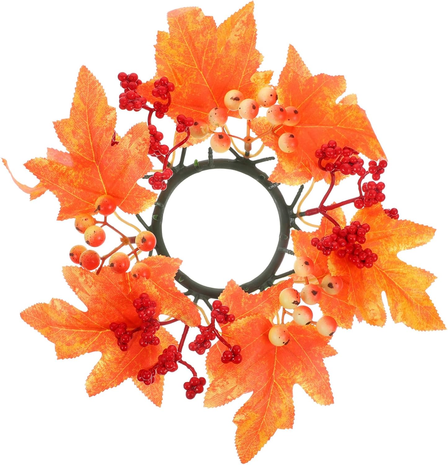 Garneck Decorative Maple Leaves Candle for Thanksgiving Table Decor Realistic Artificial Leaf Wreath Fall Centerpiece for Harvest Festival and Autumn Parties