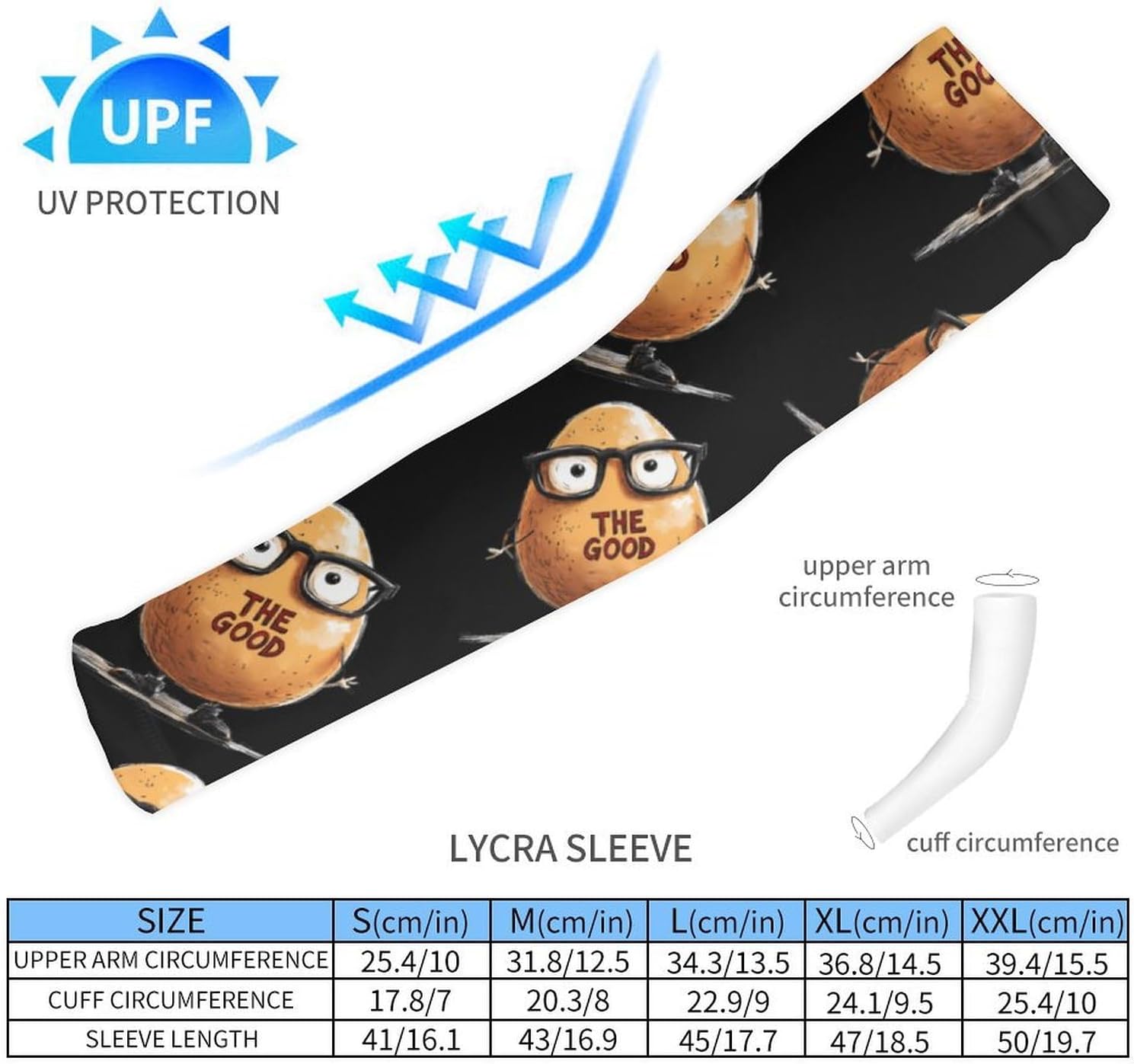 The Good Egg Arm Sleeves Sun Protection Sleeves Sports Cooling Arm Compression Sleeve for Men Women