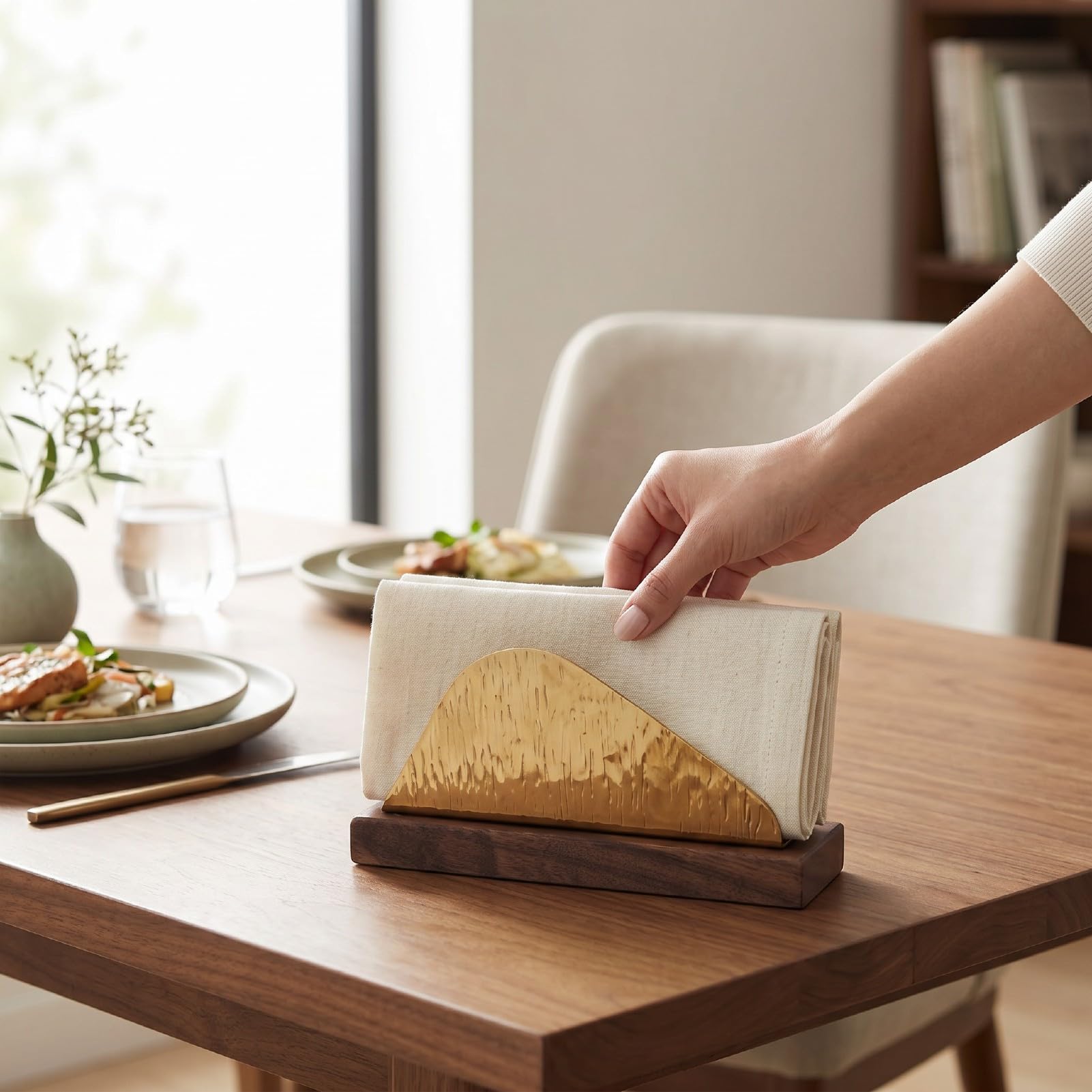 ANGGREK Uchwyt na Serwetki 7.48 Cali Stal Nierdzewna Złote Drzewo Projekt