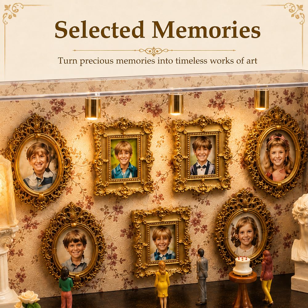 Mini Museum ramka na zdjęcia, SGZIOO "zrób to sam", mini muzeum sylwetki ze światłem, zestaw Muzeum of Us - głęboka ramka na przedmioty na rocznicę, wesele, dekoracja domu (akrylowa ramka na