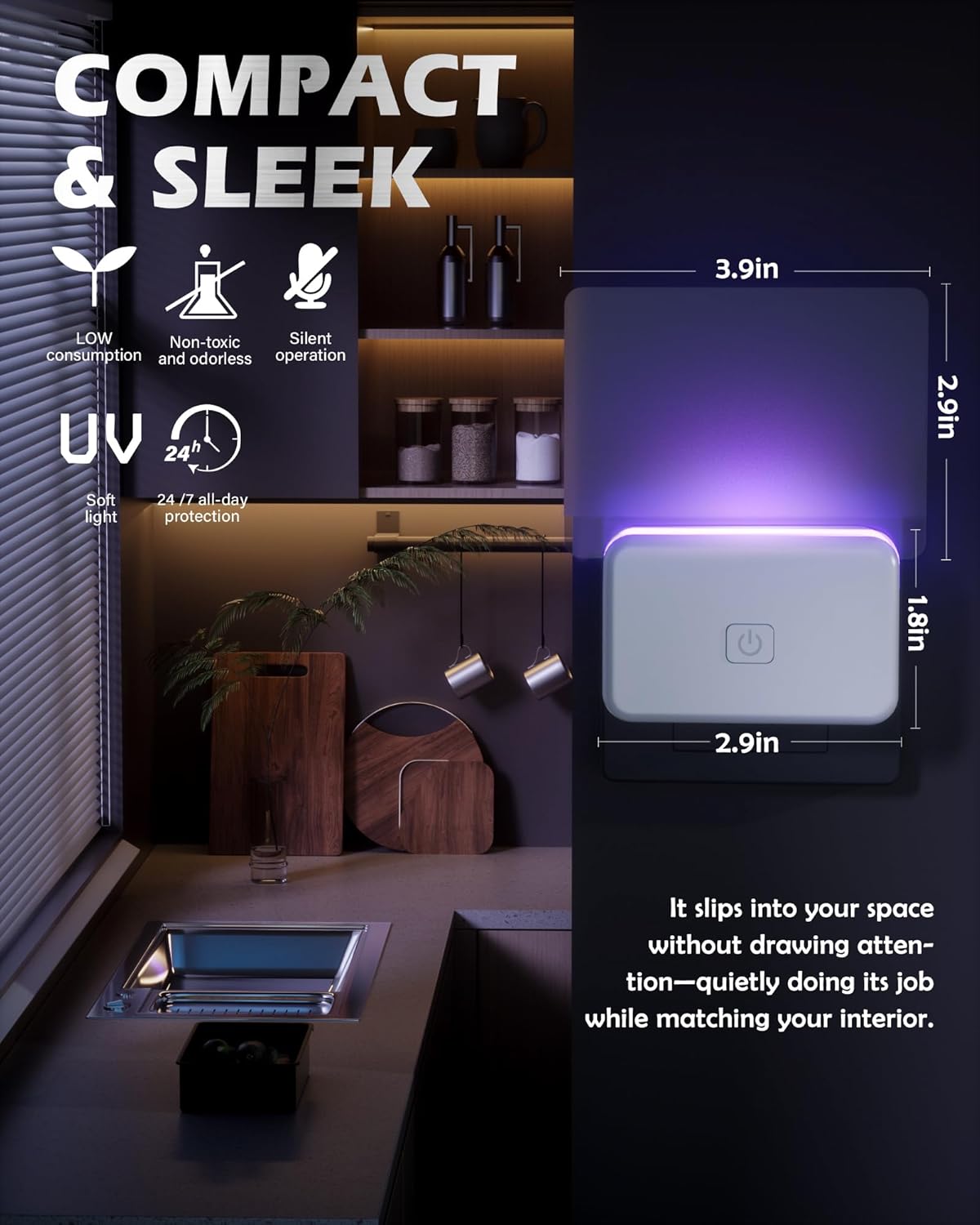 LFSYS 3 Pcs Fruit Fly Traps for Indoors (3 Device+20 Refills) Plug in Fly Trap for Gnats, Fruit Flies, Flying Insects Sleek Design Indoor Safe