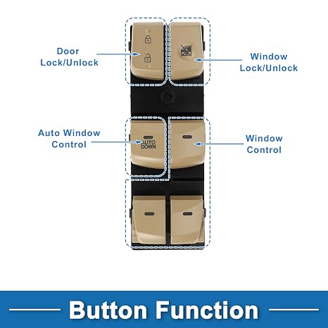 Power Window Switch Front Driver Side for Hyundai Elantra 12-16