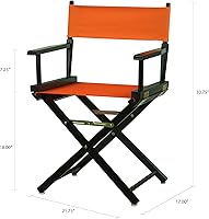 Vista 2 de Casual Home - Silla de director de 18.0 in, marco negro con lienzo color mandarina