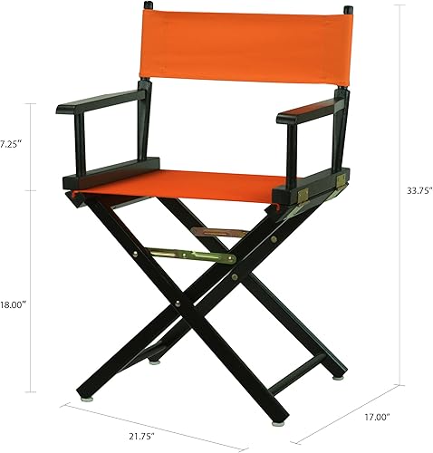 Miniatura 2 de Casual Home - Silla de director de 18.0 in, marco negro con lienzo color mandarina