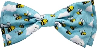 Huxley & Kent Pet Bow Tie for Dogs & Cats, Busy Bees, XLarge | Hook & Loop Attaches to Any Collar, Soft Polyester, Lightweight & Machine Washable, Perfect for Holidays & Photos