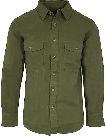 Amazon.com: MidwayUSA Men's Chamois Long Sleeve Shirt Loden XL Tall ...