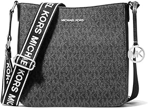 Michael Kors Jet Set Women's Small Travel Signature Logo Messenger Crossbody Purse (Black)