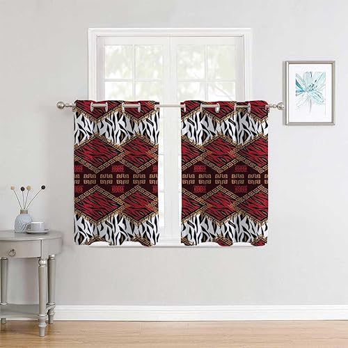 Miniatura 3 de Cortina opaca para Habitacion Safari Puertas Temporales para Pasillos Boho Cortinas 55 pulgadas de ancho por 45 pulgadas de largo, 2 paneles