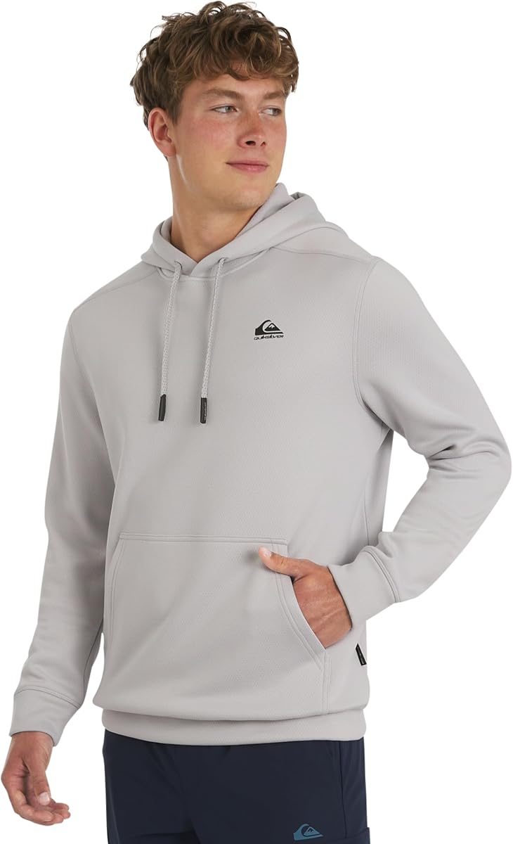 Quiksilver Sudadera con capucha de malla jacquard pesada y forro polar de rendimiento activo de ajuste regular para hombre (S-XL)