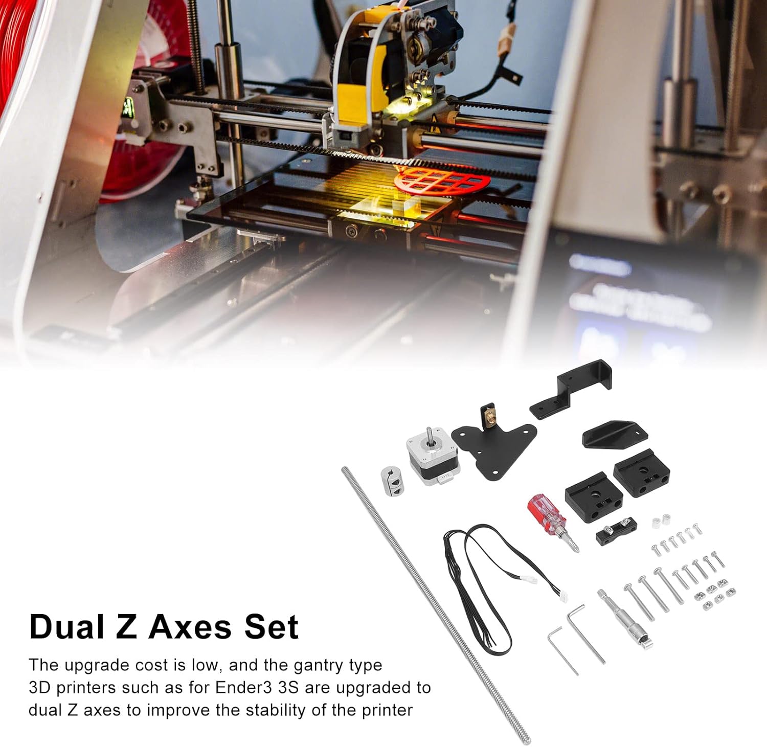 Review Ender 3 Dual Z Axis Upgrade Kit Dual Z Axes Kit Screw Set for Ender 3 3S 3D Printer Parts