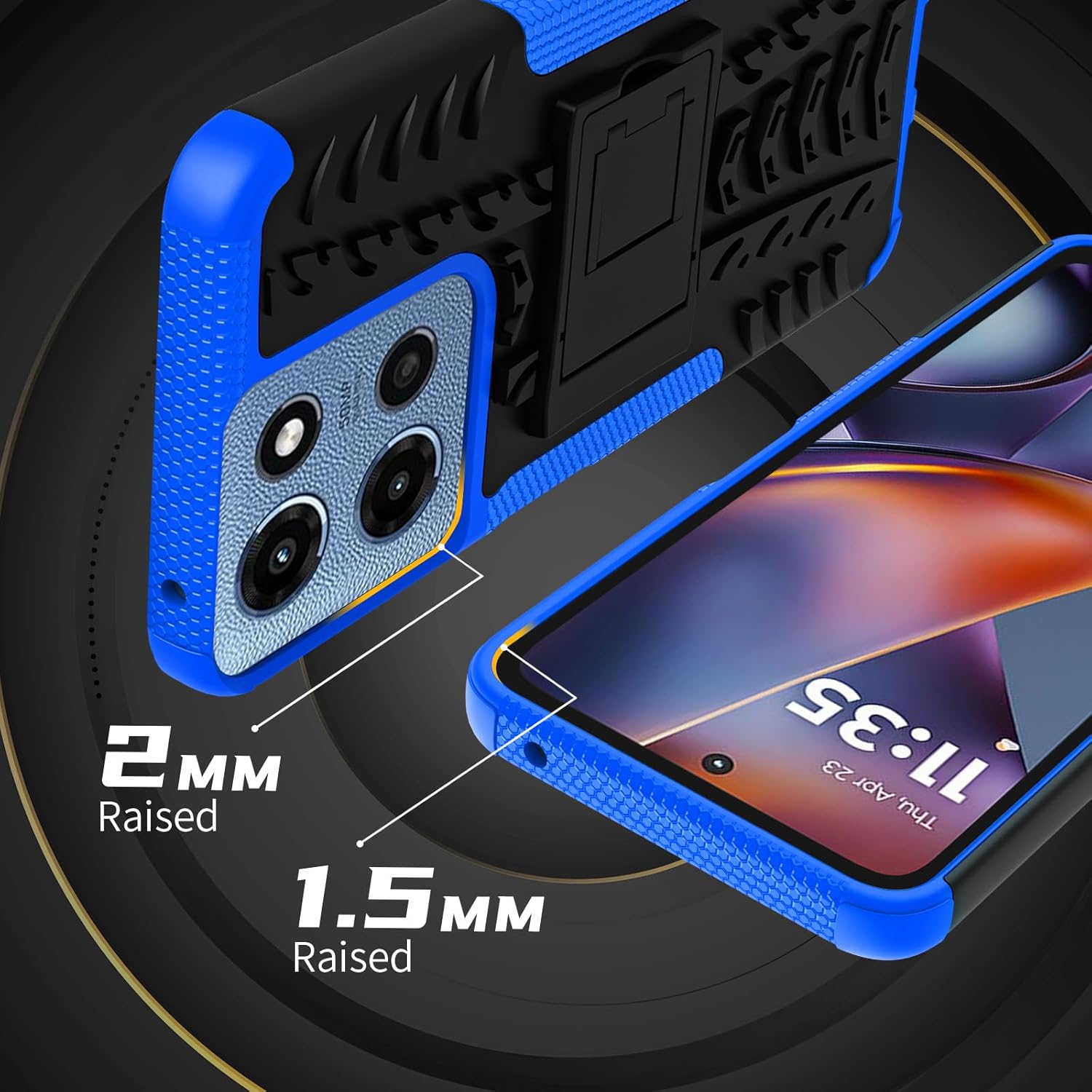 for Motorola Moto G Play 2026 Case, Moto G 5G 2026/2025 Case with 2 Pack Screen Protector, Military Grade Shockproof, Heavy Duty Robust Bumper Protective Cover with Kickstand, Blue - Image 5