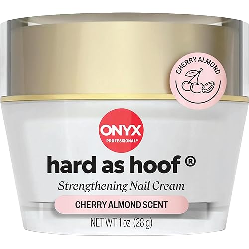 Onyx Professional Hard as Hoof Crema Fortalecedora de Uñas, Aroma a Cereza y Almendra - Hecho en EE.UU., Crema para Crecimiento de Uñas y