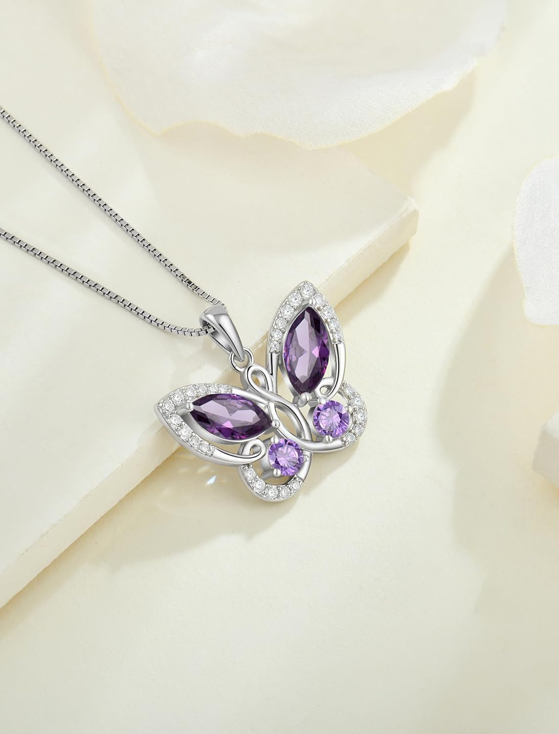 STARCHENIE Butterfly Pendant Necklace for Women 925 Sterling Silver Birthstone Butterfly Jewelry Gifts - Image 5