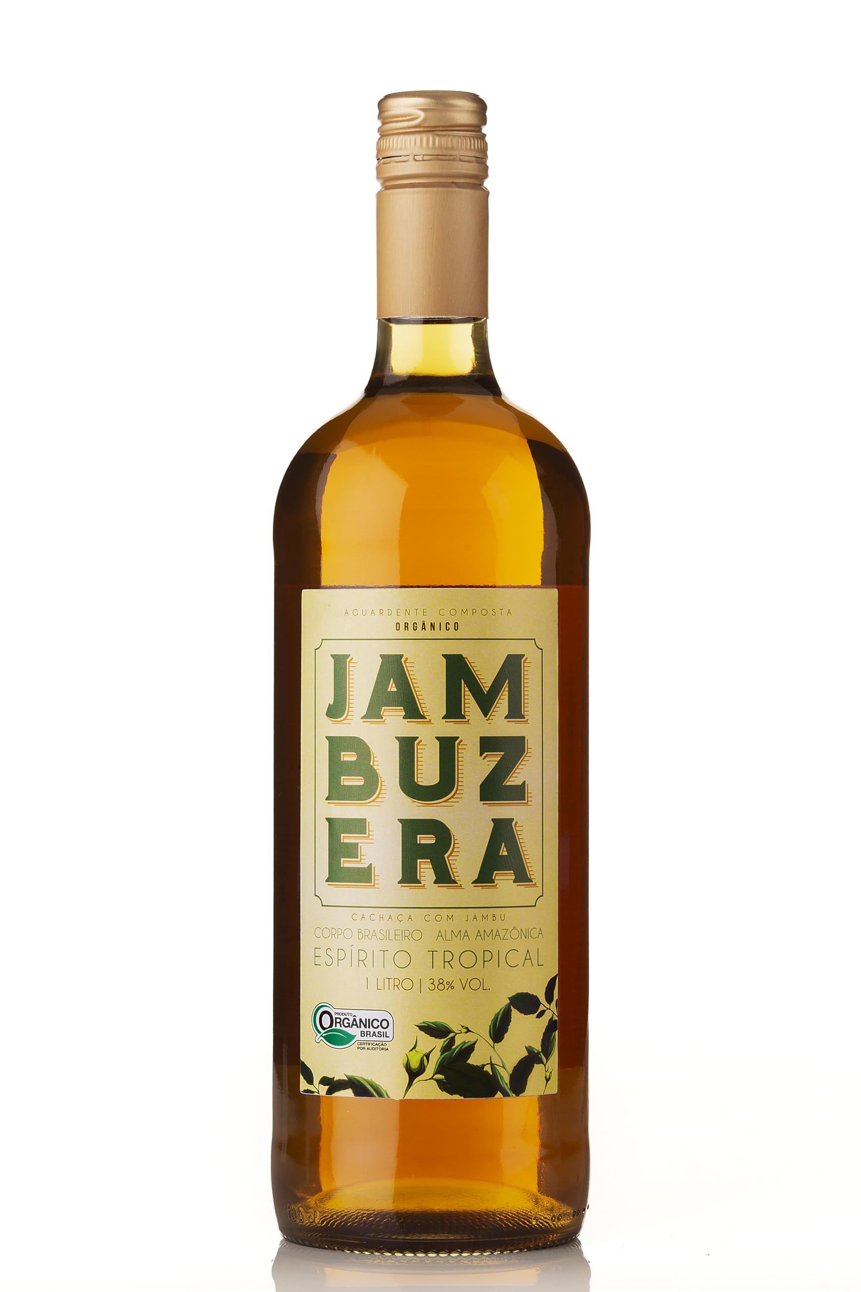 Jambuzera 1L – Brasilianische Cachaça Spirituose mit Jambu – Prickelnder Shot Drink – Exotischer Zuckerrohrschnaps für Partys & Cocktails - 38% vol