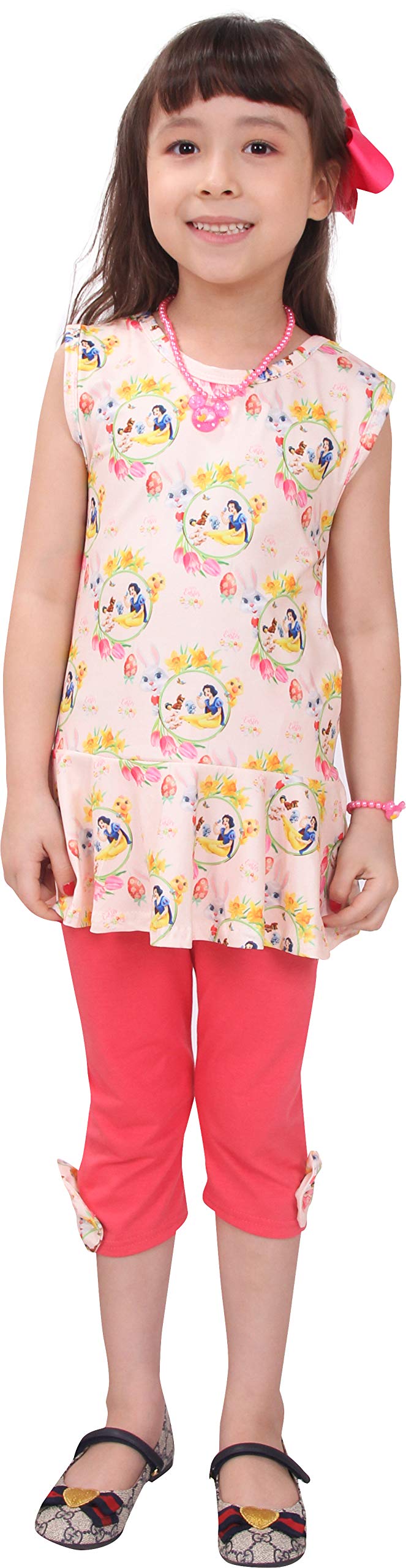 Baby Toddler Little Girls Spring Easter Disney Inspired Peplum Top Capri Pants Outfit