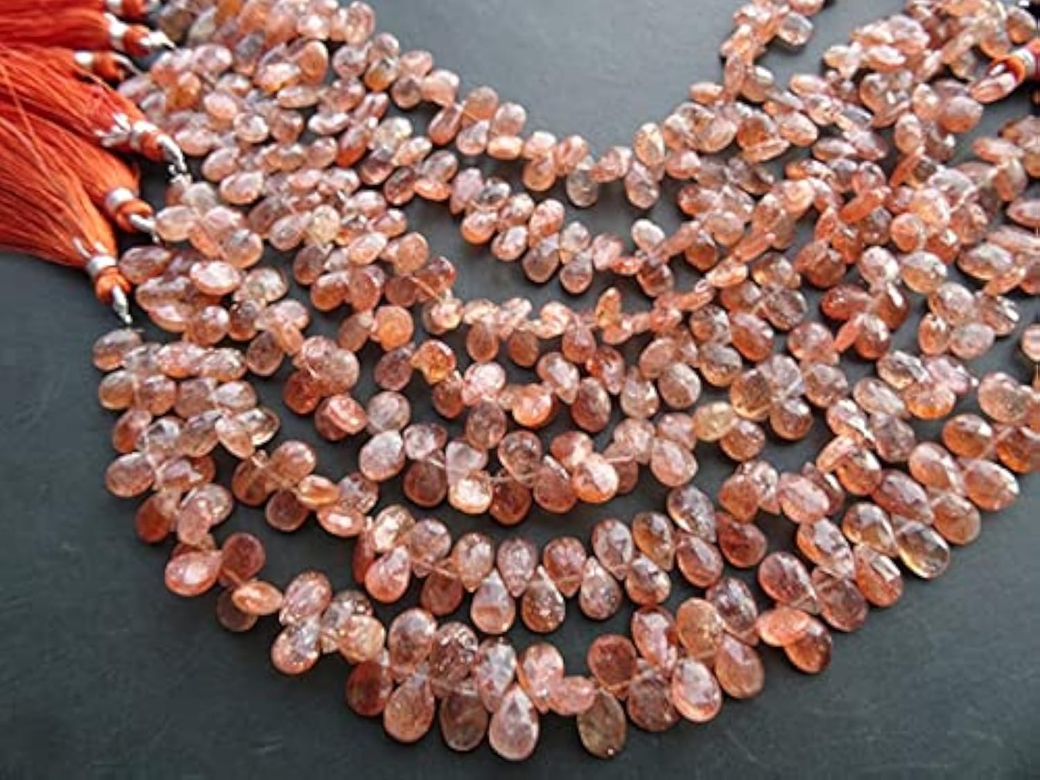 Pierre de soleil briolette facettée 8mm 9mm pour perles de collier et bracelet