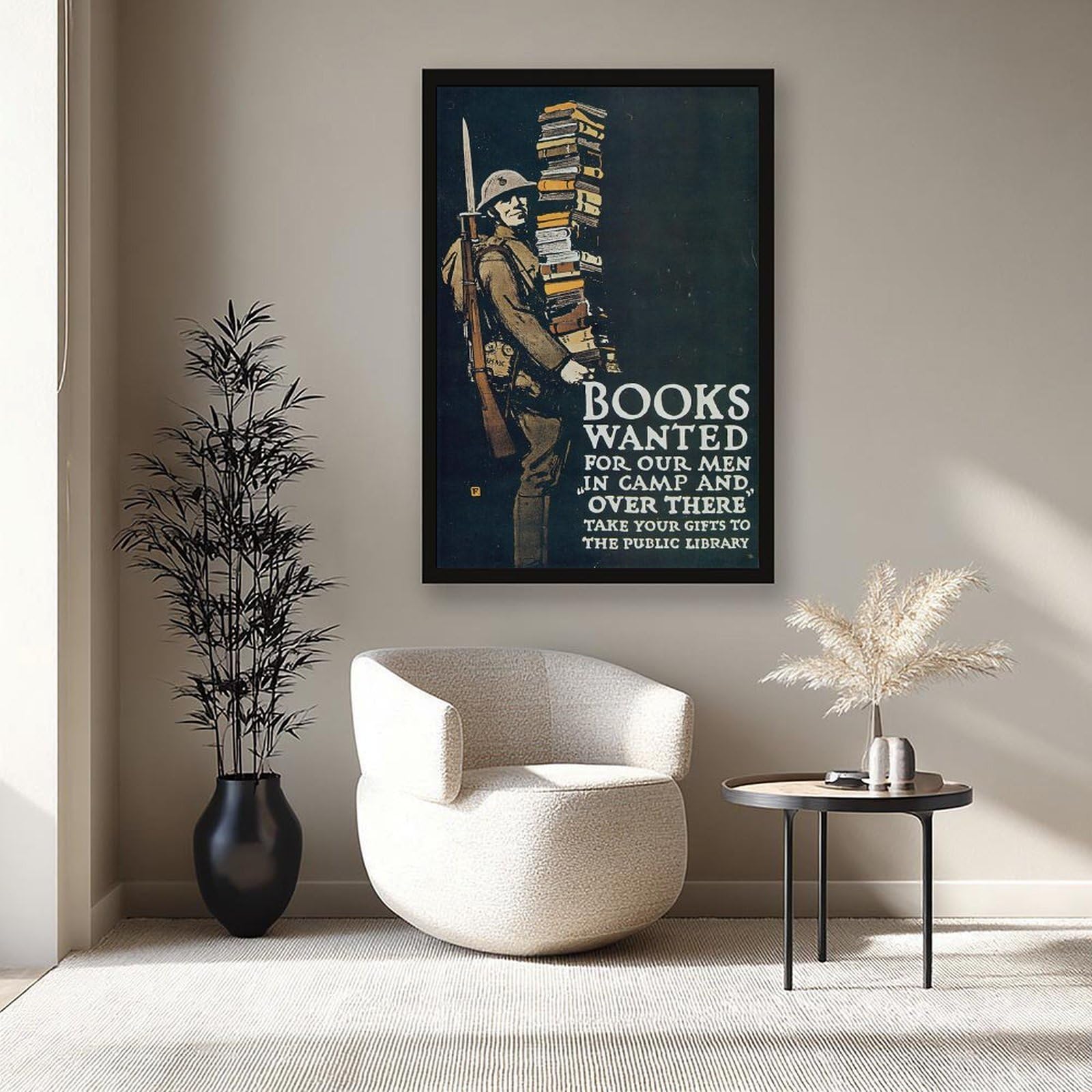 WCYB Libros buscados por nuestros hombres sobre allí 1941 de historia de Estados Unidos, impresiones en lienzo, pinturas decorativas para pared, marco para colgar, 50,8 cm de largo x 76,2 cm de ancho
